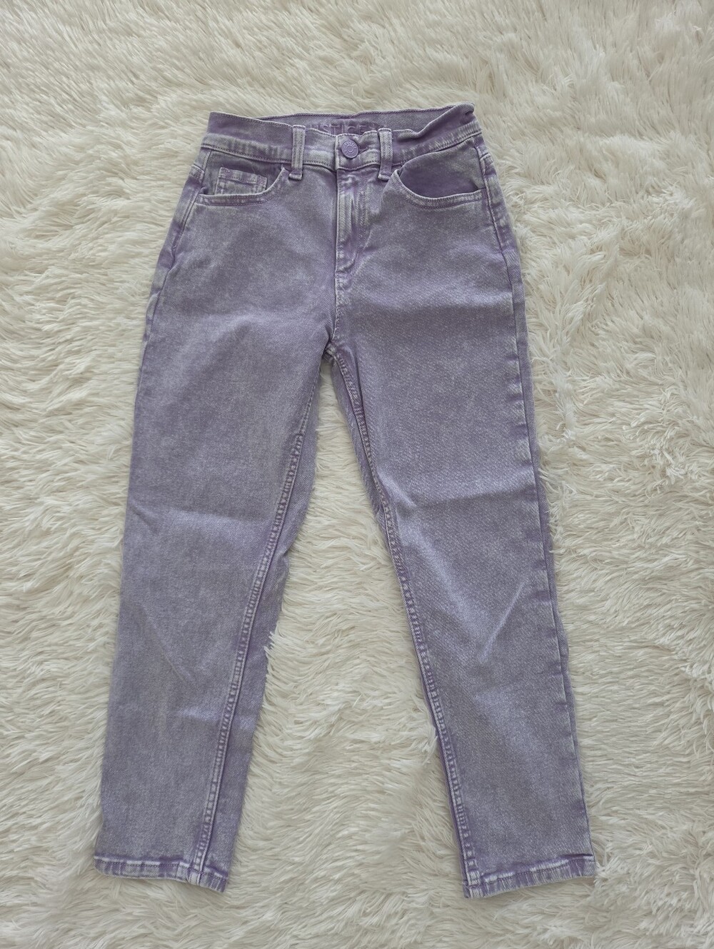 Justice Mini Mom Jeans Purple Wash Girls Size 12 Slim
